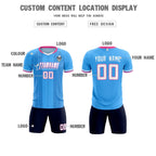Custom Powder Blue Classic Striped Personalized Soccer Tops/Sets Jersey