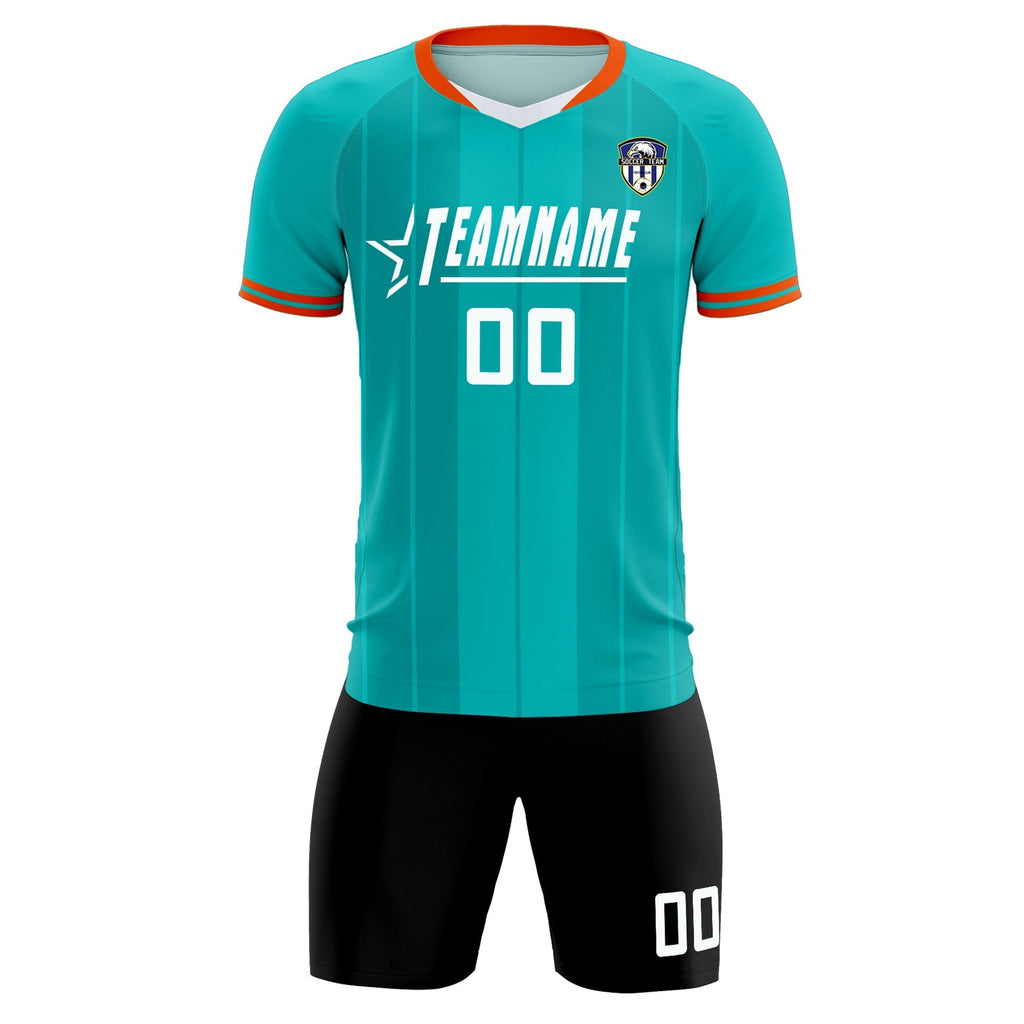 Custom Green Classic Striped Personalized Soccer Tops/Sets Jersey
