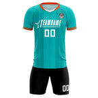 Custom Green Classic Striped Personalized Soccer Tops/Sets Jersey