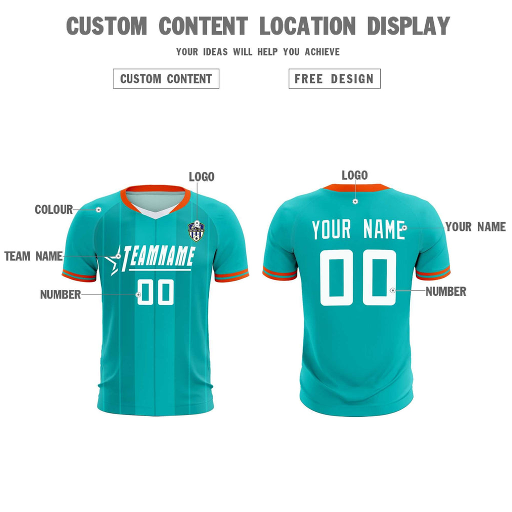 Custom Green Classic Striped Personalized Soccer Tops/Sets Jersey