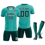 Custom Bright Green Classic Striped Personalized Soccer Tops/Sets Jersey