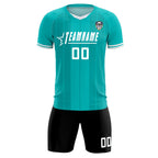Custom Green Classic Striped Personalized Soccer Tops/Sets Jersey