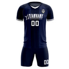 Custom Navy Classic Striped Personalized Soccer Tops/Sets Jersey