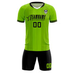Custom Neon Green Classic Striped Personalized Soccer Tops/Sets Jersey