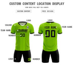 Custom Neon Green Classic Striped Personalized Soccer Tops/Sets Jersey