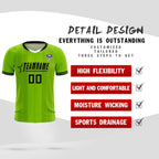 Custom Neon Green Classic Striped Personalized Soccer Tops/Sets Jersey