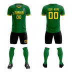 Custom Kelly Green Classic Striped Personalized Soccer Tops/Sets Jersey