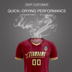 Custom Crimson Classic Striped Personalized Soccer Tops/Sets Jersey