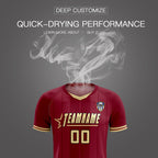 Custom Crimson Classic Striped Personalized Soccer Tops/Sets Jersey