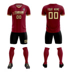 Custom Crimson Classic Striped Personalized Soccer Tops/Sets Jersey