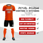 Custom Orange Classic Striped Personalized Soccer Tops/Sets Jersey