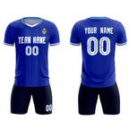 Custom Royal Classic Striped Personalized Soccer Tops/Sets Jersey