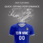Custom Royal Classic Striped Personalized Soccer Tops/Sets Jersey