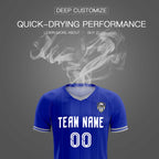 Custom Royal Classic Striped Personalized Soccer Tops/Sets Jersey
