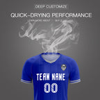 Custom Royal Classic Striped Personalized Soccer Tops/Sets Jersey