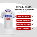 Custom White Classic Striped Personalized Soccer Tops/Sets Jersey
