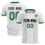 Custom White Classic Striped Personalized Soccer Tops/Sets Jersey