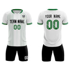 Custom White Classic Striped Personalized Soccer Tops/Sets Jersey