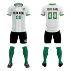Custom White Classic Striped Personalized Soccer Tops/Sets Jersey