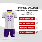 Custom White Classic Striped Personalized Soccer Tops/Sets Jersey