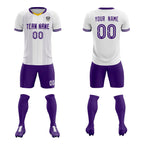 Custom White Classic Striped Personalized Soccer Tops/Sets Jersey