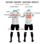 Custom White Classic Striped Personalized Soccer Tops/Sets Jersey