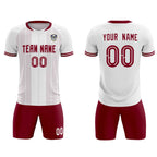 Custom White Classic Striped Personalized Soccer Tops/Sets Jersey