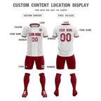 Custom White Classic Striped Personalized Soccer Tops/Sets Jersey