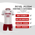 Custom White Classic Striped Personalized Soccer Tops/Sets Jersey