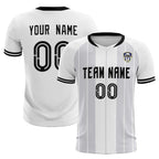Custom White Classic Striped Personalized Soccer Tops/Sets Jersey