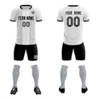 Custom White Classic Striped Personalized Soccer Tops/Sets Jersey
