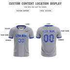 Custom Gray Classic Striped Personalized Soccer Tops/Sets Jersey