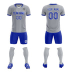 Custom Gray Classic Striped Personalized Soccer Tops/Sets Jersey