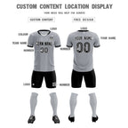 Custom Gray Classic Striped Personalized Soccer Tops/Sets Jersey