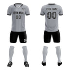 Custom Gray Classic Striped Personalized Soccer Tops/Sets Jersey