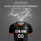 Custom Black Classic Striped Personalized Soccer Tops/Sets Jersey