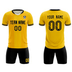 Custom Gold Classic Striped Personalized Soccer Tops/Sets Jersey