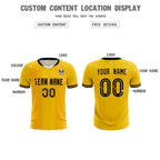 Custom Gold Classic Striped Personalized Soccer Tops/Sets Jersey