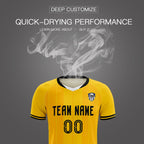 Custom Gold Classic Striped Personalized Soccer Tops/Sets Jersey