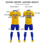 Custom Gold Classic Striped Personalized Soccer Tops/Sets Jersey