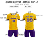Custom Gold Classic Striped Personalized Soccer Tops/Sets Jersey