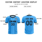 Custom Powder Blue Classic Striped Personalized Soccer Tops/Sets Jersey