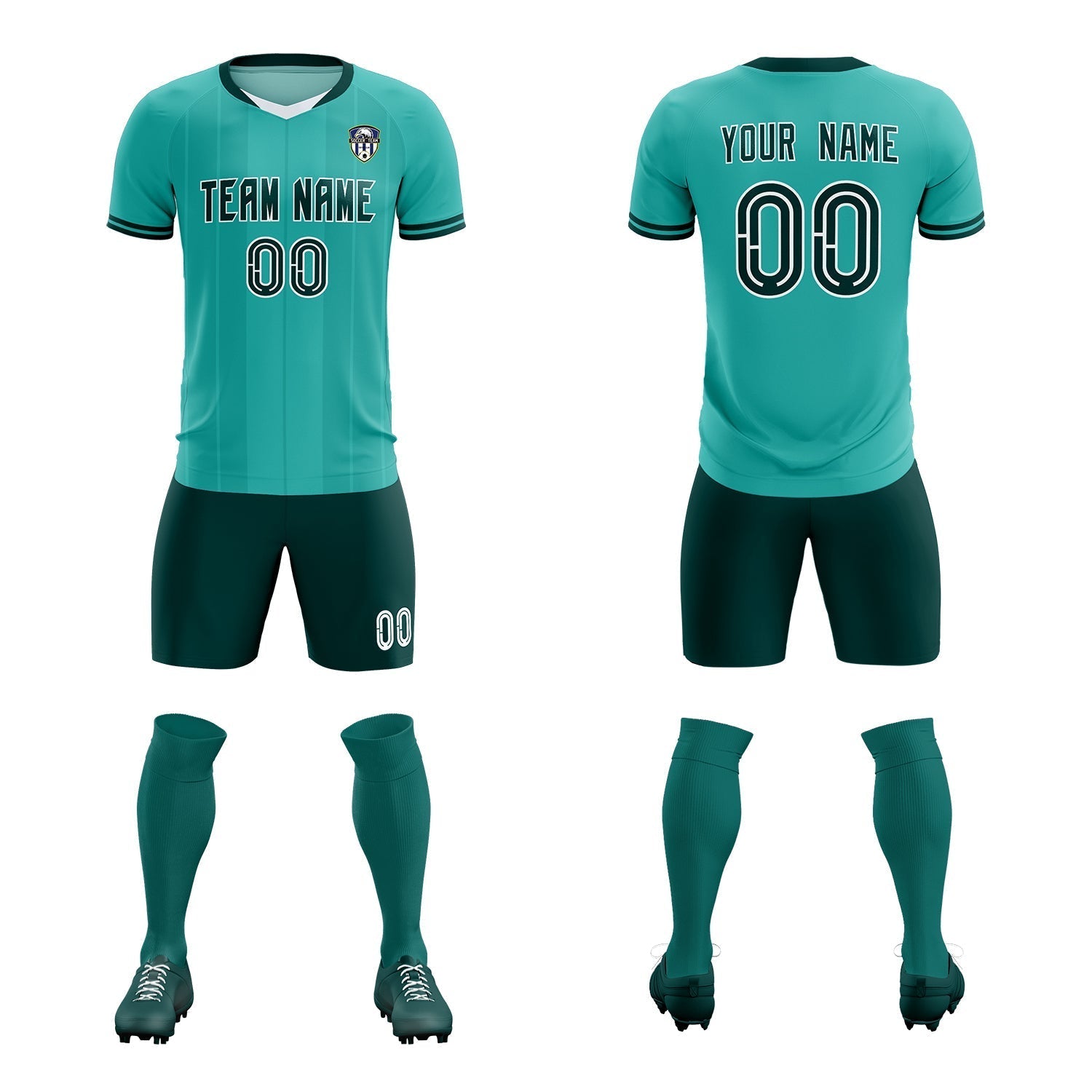 Custom Bright Green Classic Striped Personalized Soccer Tops/Sets Jersey