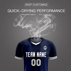 Custom Navy Classic Striped Personalized Soccer Tops/Sets Jersey