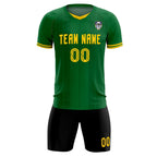 Custom Kelly Green Classic Striped Personalized Soccer Tops/Sets Jersey