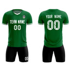 Custom Kelly Green Classic Striped Personalized Soccer Tops/Sets Jersey