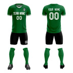 Custom Kelly Green Classic Striped Personalized Soccer Tops/Sets Jersey