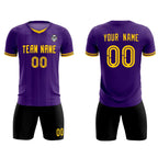 Custom Purple Classic Striped Personalized Soccer Tops/Sets Jersey