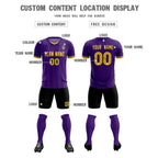 Custom Purple Classic Striped Personalized Soccer Tops/Sets Jersey
