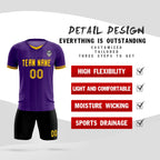 Custom Purple Classic Striped Personalized Soccer Tops/Sets Jersey